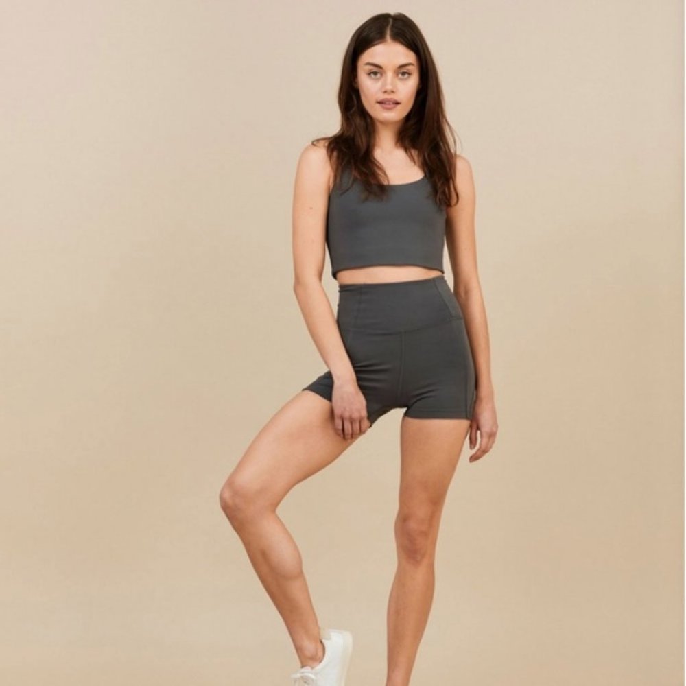 Girlfriend Co Smoke High Rise Run Shorts Size M